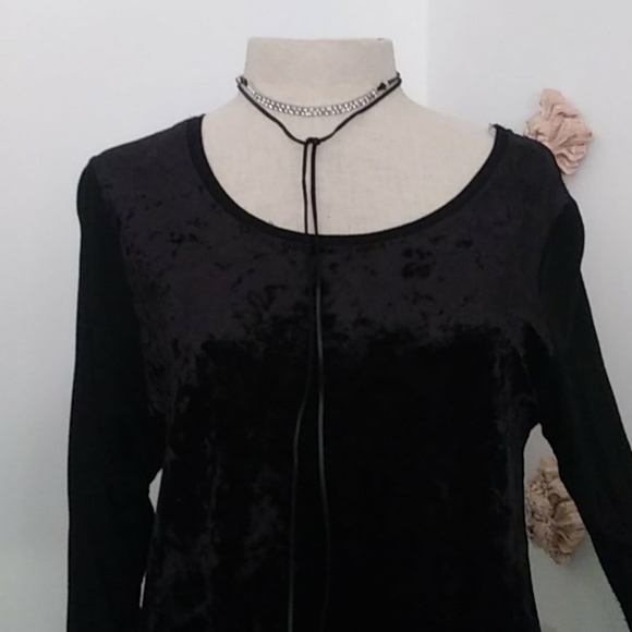 NWT UMGEE BLACK VELVET LONG TOP. SZ S - Picture 2 of 10